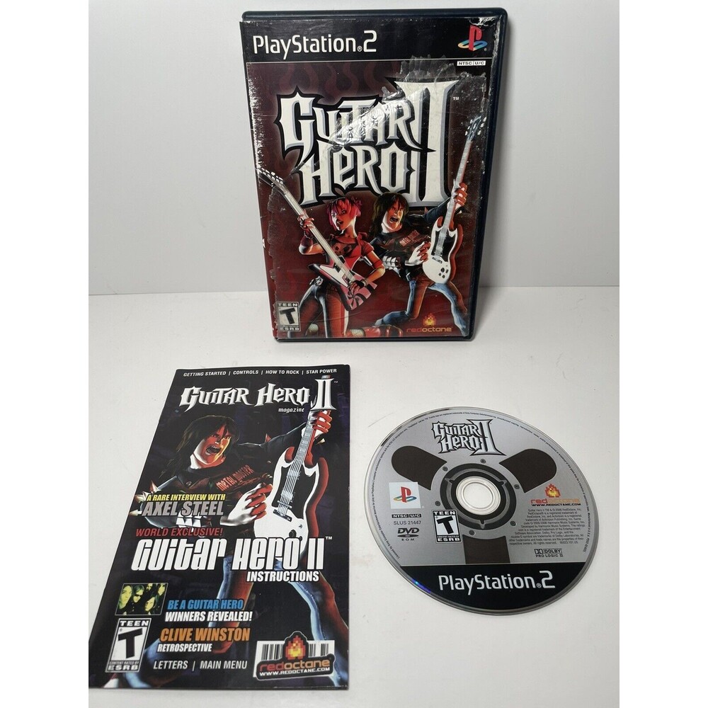 Guitar Hero II 2 (Sony PlayStation 2, 2006) Black Label PS2 Complete w/ Manual